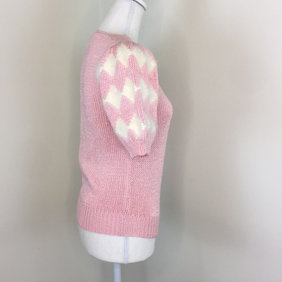 Vintage Pink Puffy Sleeve Sweater - Picture 6 of 7